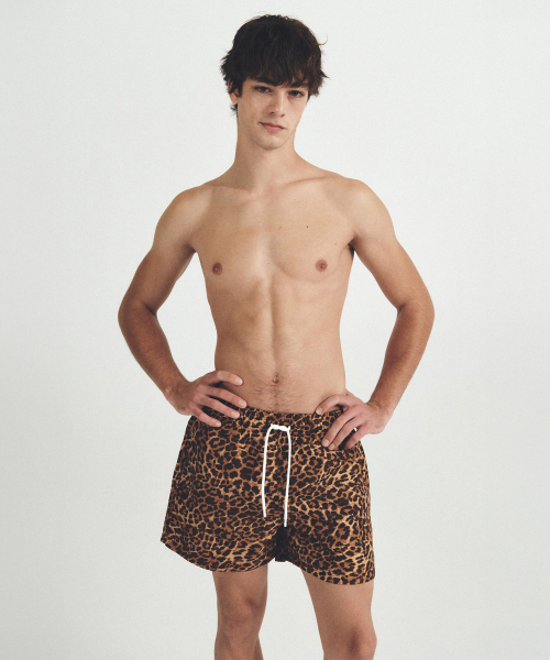 Sienna Leopard Swim Trunks - Toffee Brown（水着）｜DELIGHTPOOL