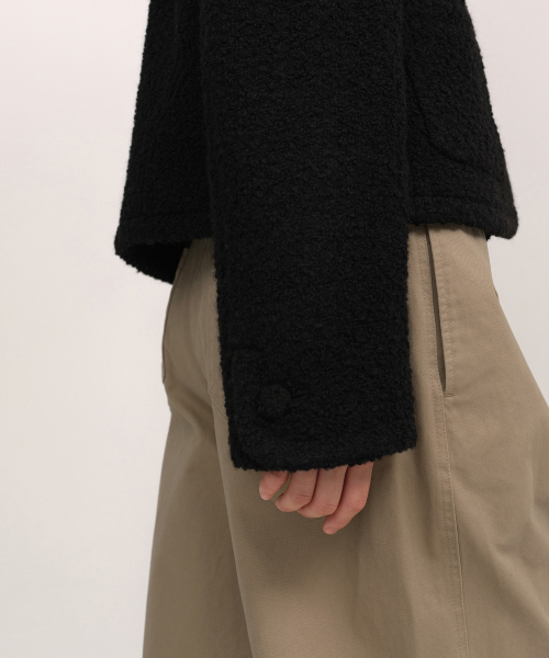 MUSINSA STANDARD WOMAN（ムシンサスタンダードウーマン）の「ウィメンズウールブレンドブークルツイードジャケット[ブラック]（テーラードジャケット・レディース・その他・SMALL/MEDIUM/LARGE/X-SMALL）」の6枚目の写真