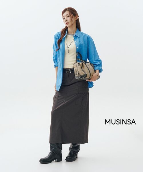 MUSINSA STANDARD WOMAN（ムシンサスタンダードウーマン）の「ウィメンズカーゴマキシスカート[ガンメタル]（スカート・レディース・その他・LARGE/MEDIUM/SMALL/X-SMALL）」の17枚目の写真