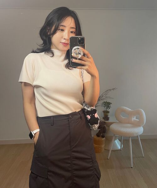 MUSINSA STANDARD WOMAN（ムシンサスタンダードウーマン）の「ウィメンズカーゴマキシスカート[ガンメタル]（スカート・レディース・その他・LARGE/MEDIUM/SMALL/X-SMALL）」の7枚目の写真