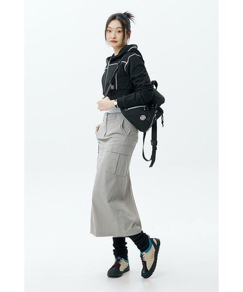 MUSINSA STANDARD WOMAN（ムシンサスタンダードウーマン）の「ウィメンズカーゴマキシスカート[ガンメタル]（スカート・レディース・その他・LARGE/MEDIUM/SMALL/X-SMALL）」の10枚目の写真