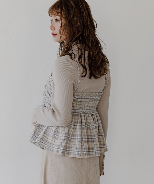 BAYFLOW（ベイフロー）の「Feels FLOWチェックキャミ（キャミソール・レディース・アイボリー/ブラック・FREE）」の12枚目の写真