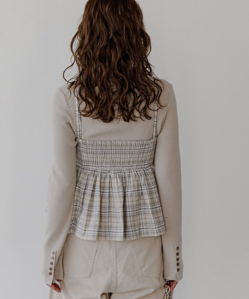 BAYFLOW（ベイフロー）の「Feels FLOWチェックキャミ（キャミソール・レディース・アイボリー/ブラック・FREE）」の13枚目の写真