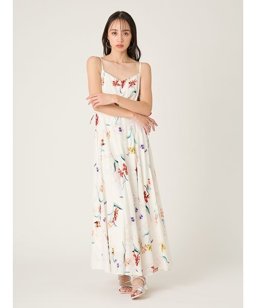 FRAY I.D（フレイアイディー）の「【00サイズあり】ボタニカルアシメパターンキャミワンピース（ワンピース・レディース・ホワイト/イエロー/ネイビー・0/1/00）」の8枚目の写真