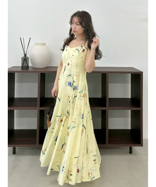 FRAY I.D（フレイアイディー）の「【00サイズあり】ボタニカルアシメパターンキャミワンピース（ワンピース・レディース・ホワイト/イエロー/ネイビー・0/1/00）」の5枚目の写真