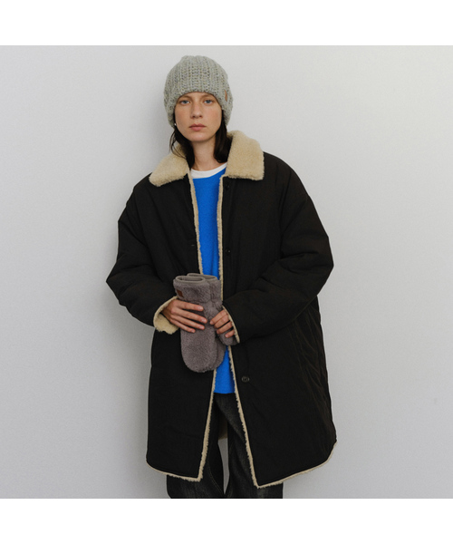 URAGO(ユラーゴ)の「Reversible shearing padded coat_Black(ダウンジャケット/コート・レディース・ブラック・FREE)」の1枚目の写真