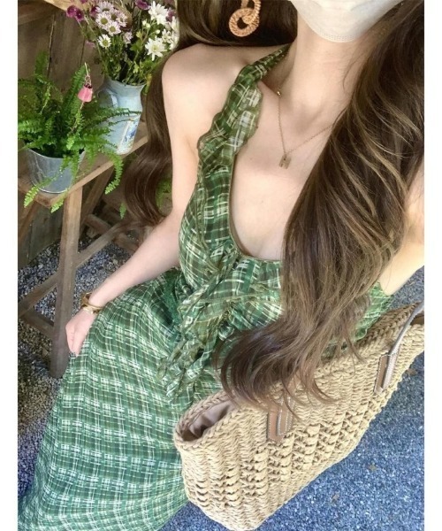 Ritzy(リッツィー)の「グリーンウェーブ柄キャミワンピース(ワンピース・レディース・グリーン・M/L/S)」の12枚目の写真