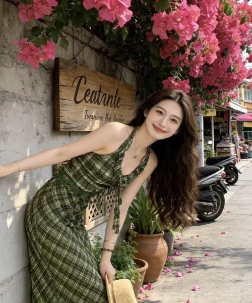 Ritzy(リッツィー)の「グリーンウェーブ柄キャミワンピース(ワンピース・レディース・グリーン・M/L/S)」の21枚目の写真