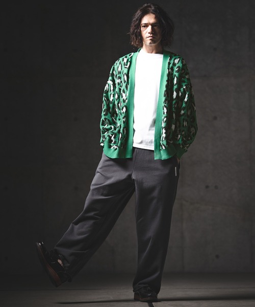 GLIMCLAP（グリムクラップ）の「mcg3764-Leopard Jacquard Knit Cardigan ニットカーディガン(201-013-gls-cg)（カーディガン/ボレロ・メンズ・グレー/ラベンダー/ベージュ/グリーン・L/M/S）」の7枚目の写真