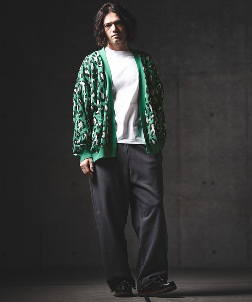 GLIMCLAP（グリムクラップ）の「mcg3764-Leopard Jacquard Knit Cardigan ニットカーディガン(201-013-gls-cg)（カーディガン/ボレロ・メンズ・グレー/ラベンダー/ベージュ/グリーン・L/M/S）」の9枚目の写真