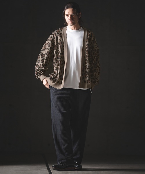 GLIMCLAP（グリムクラップ）の「mcg3764-Leopard Jacquard Knit Cardigan ニットカーディガン(201-013-gls-cg)（カーディガン/ボレロ・メンズ・グレー/ラベンダー/ベージュ/グリーン・L/M/S）」の22枚目の写真