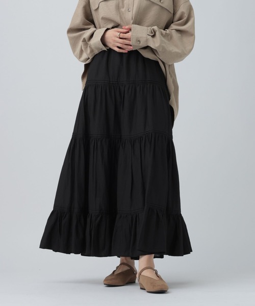 LEPSIM（レプシィム）の「CRティアードスカート　644052（スカート・レディース・ブラック/オフホワイト・FREE）」の18枚目の写真