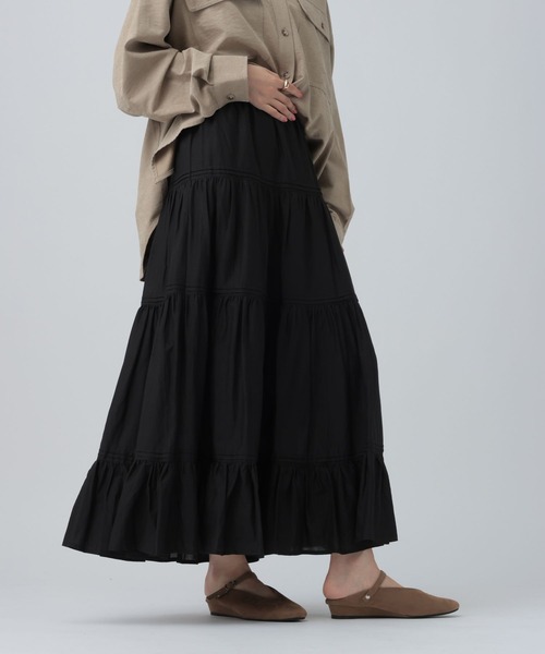 LEPSIM（レプシィム）の「CRティアードスカート　644052（スカート・レディース・ブラック/オフホワイト・FREE）」の19枚目の写真
