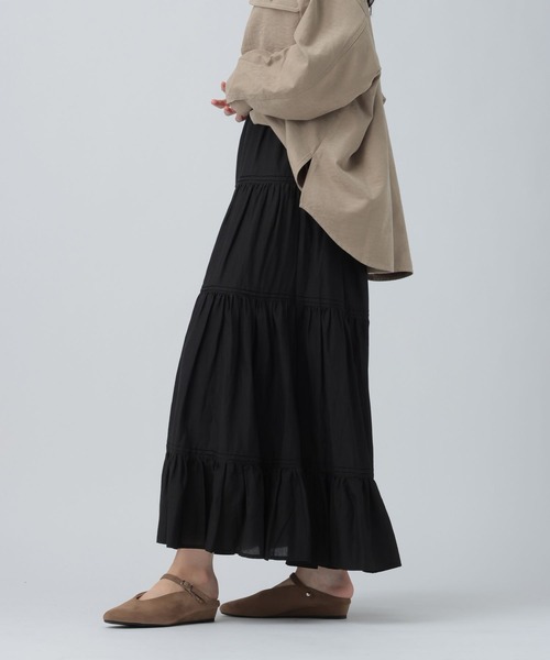 LEPSIM（レプシィム）の「CRティアードスカート　644052（スカート・レディース・ブラック/オフホワイト・FREE）」の20枚目の写真