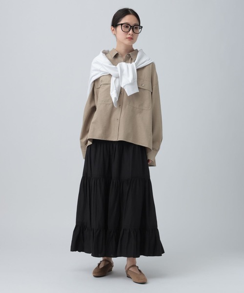 LEPSIM（レプシィム）の「CRティアードスカート　644052（スカート・レディース・ブラック/オフホワイト・FREE）」の22枚目の写真