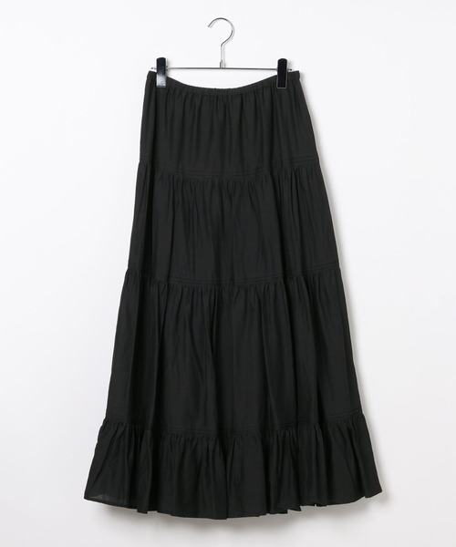 LEPSIM（レプシィム）の「CRティアードスカート　644052（スカート・レディース・ブラック/オフホワイト・FREE）」の3枚目の写真