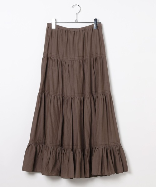 LEPSIM（レプシィム）の「CRティアードスカート　644052（スカート・レディース・ブラック/オフホワイト・FREE）」の4枚目の写真