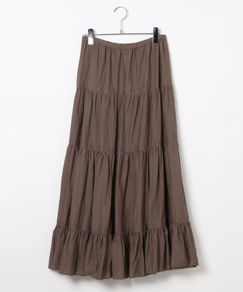 LEPSIM（レプシィム）の「CRティアードスカート　644052（スカート・レディース・ブラック/オフホワイト・FREE）」の5枚目の写真