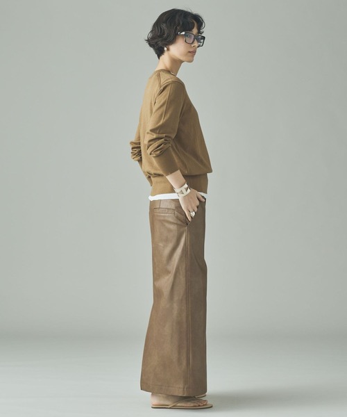 Curensology（カレンソロジー）の「Curensology(カレンソロジー)/ヴィンテージフェイクレザースカート（スカート・レディース・キャメル/ブラック・FREE）」の10枚目の写真