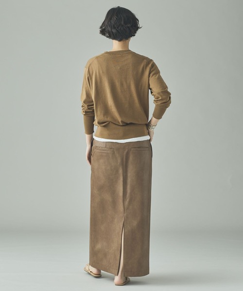 Curensology（カレンソロジー）の「Curensology(カレンソロジー)/ヴィンテージフェイクレザースカート（スカート・レディース・キャメル/ブラック・FREE）」の11枚目の写真