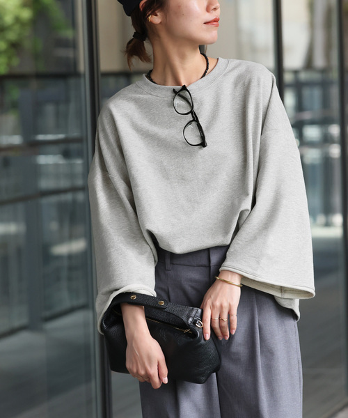 JOURNAL STANDARD relume(ジャーナルスタンダード レリューム)の「《WEB限定追加》バイオミニ裏毛ルーズプルオーバー(Tシャツ/カットソー・レディース・ブラック/チャコールグレー・FREE)」の1枚目の写真