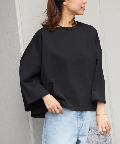 JOURNAL STANDARD relume(ジャーナルスタンダード レリューム)の「《WEB限定追加》バイオミニ裏毛ルーズプルオーバー(Tシャツ/カットソー・レディース・ブラック/チャコールグレー・FREE)」の2枚目の写真