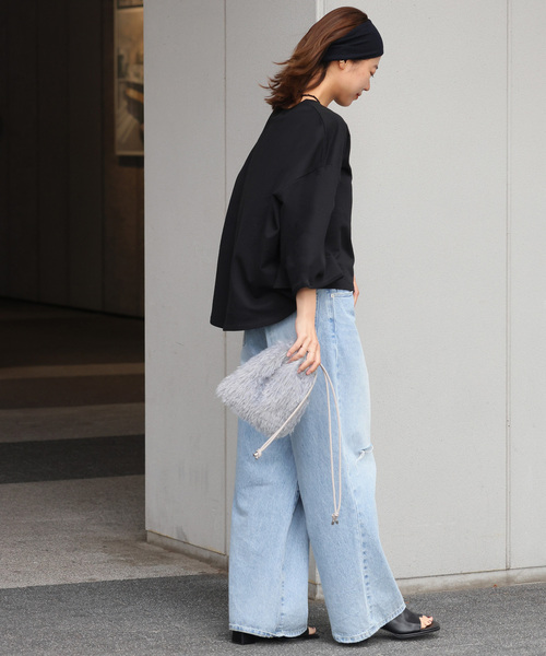 JOURNAL STANDARD relume(ジャーナルスタンダード レリューム)の「《WEB限定追加》バイオミニ裏毛ルーズプルオーバー(Tシャツ/カットソー・レディース・ブラック/チャコールグレー・FREE)」の3枚目の写真