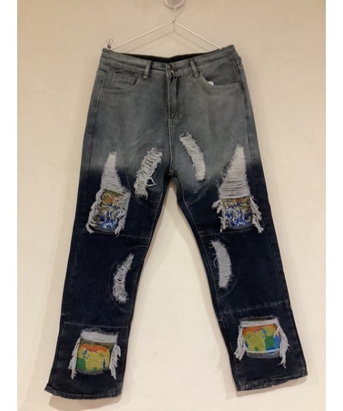 Bling Leads(ブリングリーズ)の「【Blss】【Bling Leads】ダメージ加工デニムパンツ ししゅう入(デニムパンツ・メンズ・ネイビー・FREE)」の2枚目の写真