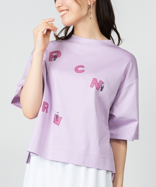 STUDIO PICONE(スタジオピッコーネ)の「オーガンジー刺繍UVプルオーバー(Tシャツ/カットソー・レディース・ホワイト/ライトグリーン/ブラウン/ライトパープル・LL/L/M)」の8枚目の写真