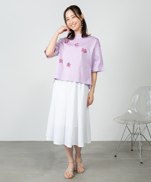 STUDIO PICONE(スタジオピッコーネ)の「オーガンジー刺繍UVプルオーバー(Tシャツ/カットソー・レディース・ホワイト/ライトグリーン/ブラウン/ライトパープル・LL/L/M)」の12枚目の写真