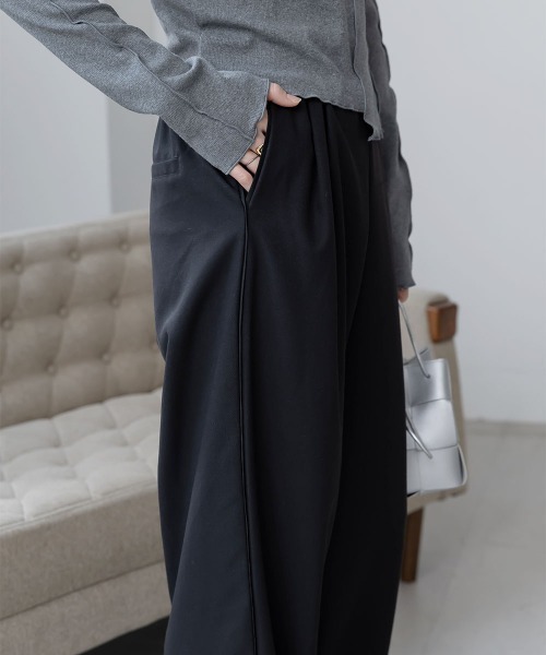 slattgir(スラットジール)の「高身長 パイピングデザインワイドパンツ(トールサイズ)Essenave(その他パンツ・レディース・ベージュ/ブラック・TM/TL/TLL/T3L)」の21枚目の写真