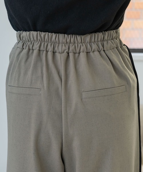 slattgir(スラットジール)の「高身長 パイピングデザインワイドパンツ(トールサイズ)Essenave(その他パンツ・レディース・ベージュ/ブラック・TM/TL/TLL/T3L)」の10枚目の写真
