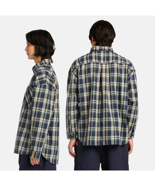 Timberland（ティンバーランド）の「【TOKYO DESIGN COLLECTIVE】ヤーン ダイ プレイド 長袖 シャツ ユニセックス（シャツ/ブラウス・メンズ・ダークラベンダー・LARGE/MEDIUM/SMALL/X-LARGE/XX-LARGE）」の2枚目の写真