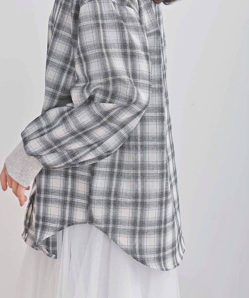 rps（アールピーエス）の「リブ使いバンドカラーチェックシャツ（シャツ/ブラウス・レディース・ブラウン/ブラック・フリー）」の10枚目の写真