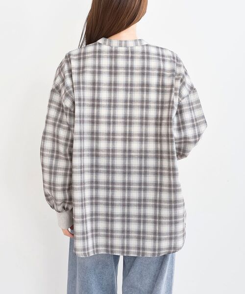 rps（アールピーエス）の「リブ使いバンドカラーチェックシャツ（シャツ/ブラウス・レディース・ブラウン/ブラック・フリー）」の20枚目の写真