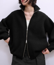 【WEB限定】・【サステナブル】ミックスヤーンジップカーディガン