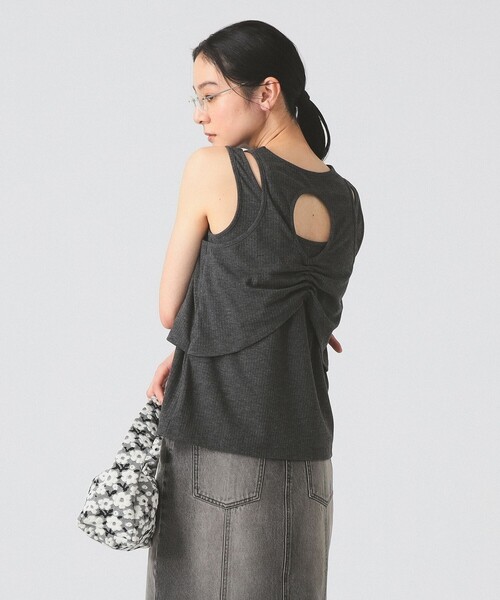 Ray BEAMS（レイビームス）の「【8/6 再値下げ】カットアウト レイヤード ノースリーブ（Tシャツ/カットソー・レディース・ライトブルー/チャコールグレー・ONE SIZE）」の2枚目の写真