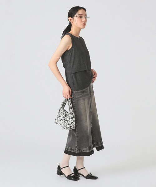Ray BEAMS（レイビームス）の「【8/6 再値下げ】カットアウト レイヤード ノースリーブ（Tシャツ/カットソー・レディース・ライトブルー/チャコールグレー・ONE SIZE）」の4枚目の写真