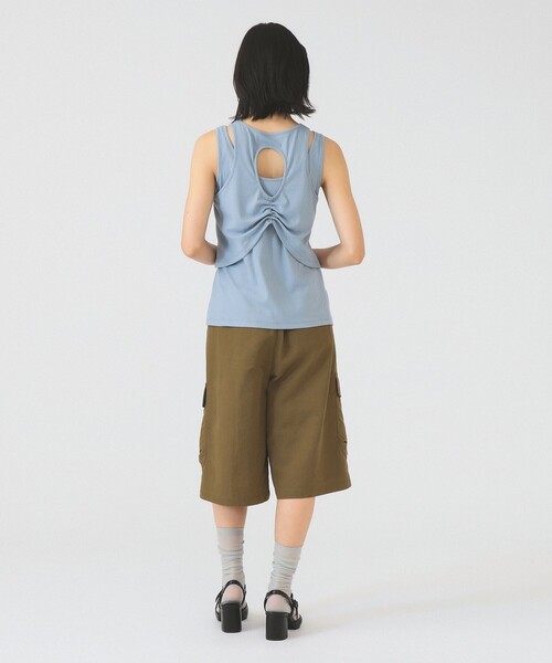 Ray BEAMS（レイビームス）の「【8/6 再値下げ】カットアウト レイヤード ノースリーブ（Tシャツ/カットソー・レディース・ライトブルー/チャコールグレー・ONE SIZE）」の9枚目の写真