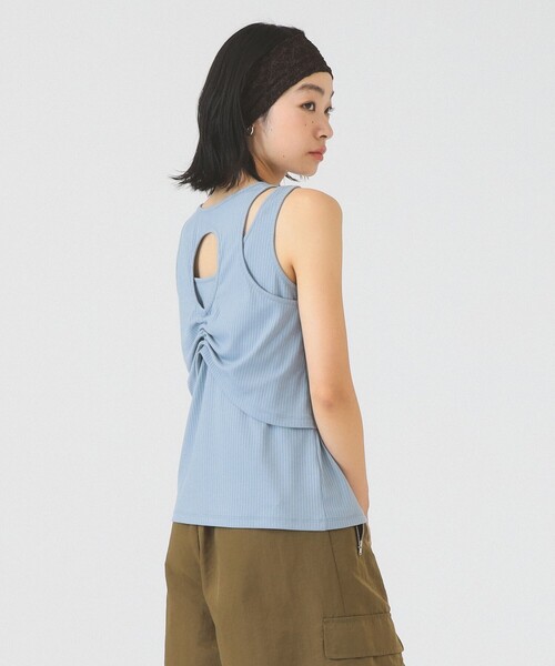Ray BEAMS（レイビームス）の「【8/6 再値下げ】カットアウト レイヤード ノースリーブ（Tシャツ/カットソー・レディース・ライトブルー/チャコールグレー・ONE SIZE）」の10枚目の写真