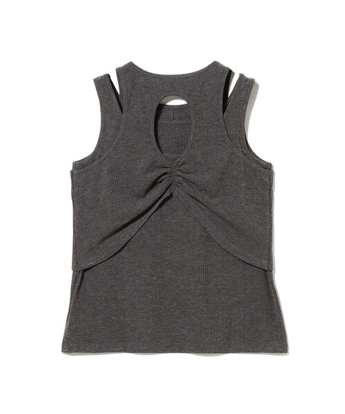 Ray BEAMS（レイビームス）の「【8/6 再値下げ】カットアウト レイヤード ノースリーブ（Tシャツ/カットソー・レディース・ライトブルー/チャコールグレー・ONE SIZE）」の12枚目の写真