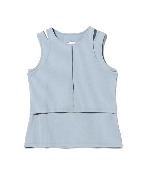 Ray BEAMS（レイビームス）の「【8/6 再値下げ】カットアウト レイヤード ノースリーブ（Tシャツ/カットソー・レディース・ライトブルー/チャコールグレー・ONE SIZE）」の14枚目の写真