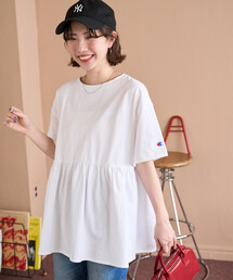 FREAK'S STORE（フリークスストア）の「限定展開 Champion × FREAK'S STORE チャンピオン 別注 ギャザー切り替え チュニック（Tシャツ/カットソー）」