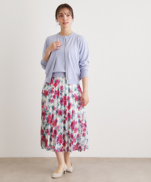 LAURA ASHLEY(ローラアシュレイ)の「【洗える/5分袖/同素材アイテムあり】ソフトタッチ プルオーバーニット(ニット/セーター・レディース・オフホワイト/サックスブルー・38/40)」の9枚目の写真