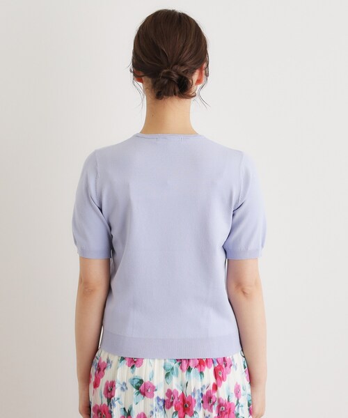LAURA ASHLEY(ローラアシュレイ)の「【洗える/5分袖/同素材アイテムあり】ソフトタッチ プルオーバーニット(ニット/セーター・レディース・オフホワイト/サックスブルー・38/40)」の13枚目の写真