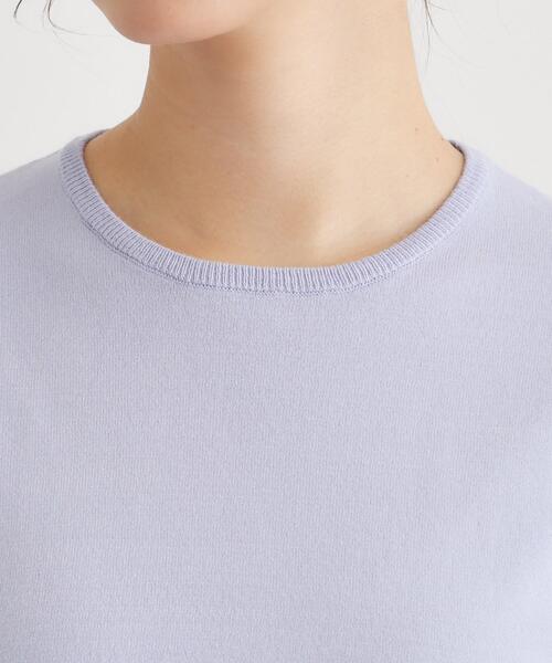 LAURA ASHLEY(ローラアシュレイ)の「【洗える/5分袖/同素材アイテムあり】ソフトタッチ プルオーバーニット(ニット/セーター・レディース・オフホワイト/サックスブルー・38/40)」の14枚目の写真