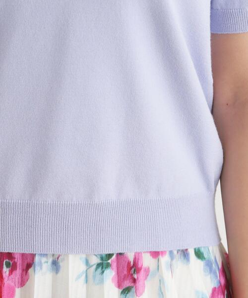 LAURA ASHLEY(ローラアシュレイ)の「【洗える/5分袖/同素材アイテムあり】ソフトタッチ プルオーバーニット(ニット/セーター・レディース・オフホワイト/サックスブルー・38/40)」の16枚目の写真