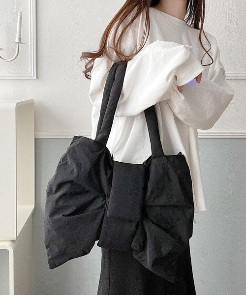 Nana(ナナ)の「リボンデザインバッグ(ショルダーバッグ・レディース・ベージュ/ブラック・FREE)」の9枚目の写真