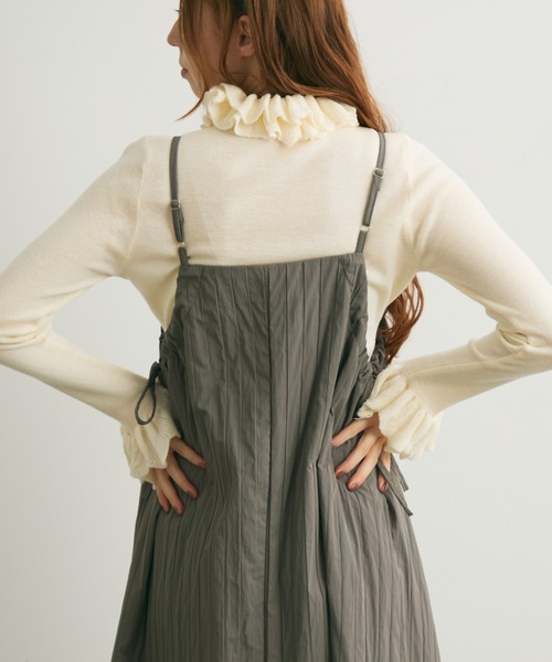 Crisp（クリスプ）の「サイドリボンステッチキャミワンピース（ワンピース・レディース・グレー/アイボリー・FREE）」の15枚目の写真