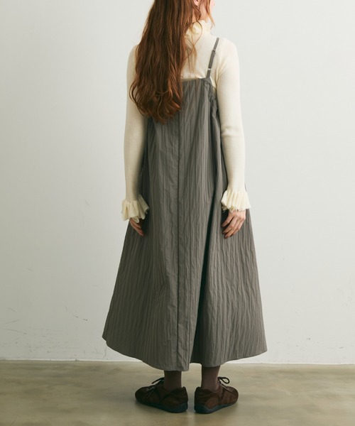 Crisp（クリスプ）の「サイドリボンステッチキャミワンピース（ワンピース・レディース・グレー/アイボリー・FREE）」の9枚目の写真